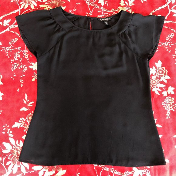 Superb Flutter Sleeve Chiffon-Like Blouse XS from Express - Picture 6 of 16